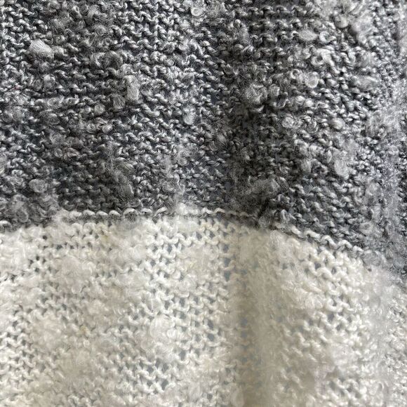 Elan Womens Cream Gray Striped Sweater Size L Slouchy Oversized Boho Lagom - Picture 6 of 13